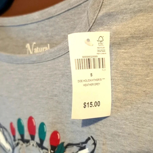 Natural Reflections - Doe Reindeer Holiday Long Sleeve T-Shirt - Picture 4 of 5